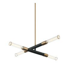  40 Watt Medium E26  Matte Black + Aged Gold Brass Metal Pendants (C61204MBAG) - Matteo