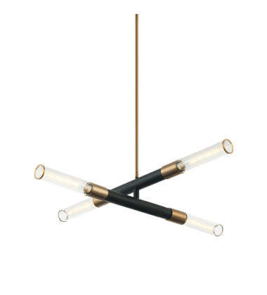  40 Watt Medium E26  Matte Black + Aged Gold Brass Metal Pendants (C61204MBAG) - Matteo