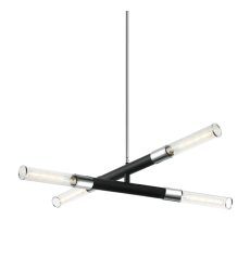  40 Watt Medium E26  Matte Black + Chrome Metal Pendants (C61204MBCH) - Matteo