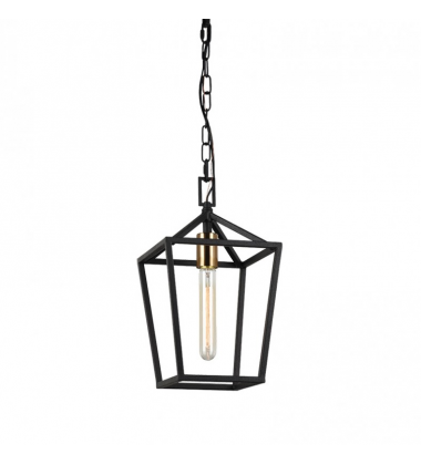 60 Watt Medium E26  Rusty Black & Aged Gold Brass accents Metal Pendant (C61701RB) - Matteo