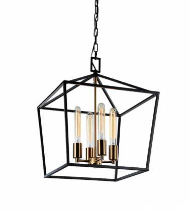  60 Watt Medium E26  Rusty Black & Aged Gold Brass accents Metal Chandelier (C61704RB) - Matteo