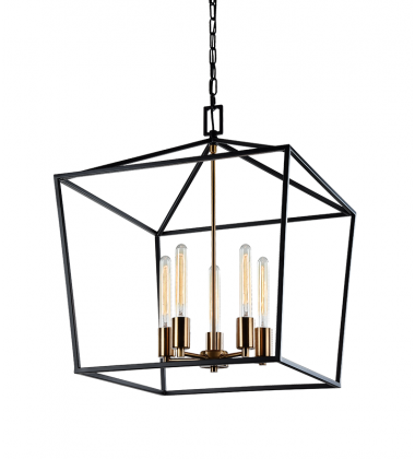 60 Watt Medium E26 Rusty Black & Aged Gold Brass accents Metal Chandelier (C61705RB) - Matteo 60 Watt Medium E26 Rusty Black & Aged Gold Brass accents Metal Chandelier (C61705RB) - Matteo