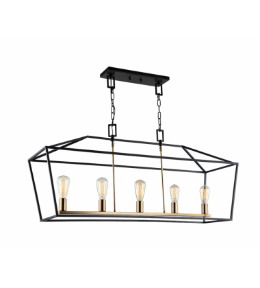 60 Watt Medium E26 Rusty Black & Aged Gold Brass accents Metal Chandelier (C61715RB) - Matteo 60 Watt Medium E26 Rusty Black & Aged Gold Brass accents Metal Chandelier (C61715RB) - Matteo