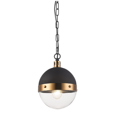  60 Watt Medium E26  Aged Gold Brass Metal Pendant (C61801AGCL) - Matteo