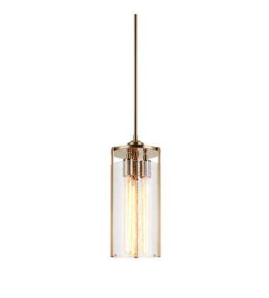 60 Watt Medium E26  Aged Gold Brass Metal Pendants (C62203AG) - Matteo