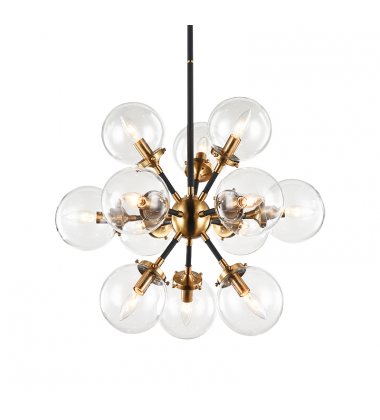  40 Watt Candelabra E12  Aged Gold Brass Metal Chandelier (C62812AGCL) - Matteo