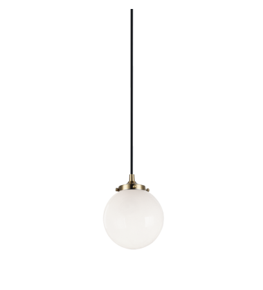  40 Watt Candelabra E12  Aged Gold Brass Metal Pendant (C63001AGOP) - Matteo