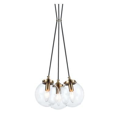  40 Watt Candelabra E12  Aged Gold Brass Metal Pendant (C63003AGCL) - Matteo
