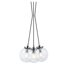  40 Watt Candelabra E12  Chrome Metal Pendant (C63003CHCL) - Matteo
