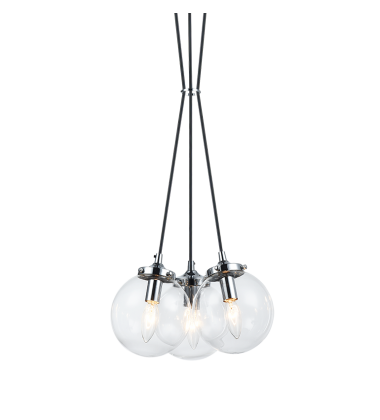  40 Watt Candelabra E12  Chrome Metal Pendant (C63003CHCL) - Matteo