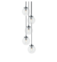  40 Watt Candelabra E12  Chrome Metal Pendant (C63005CHCL) - Matteo