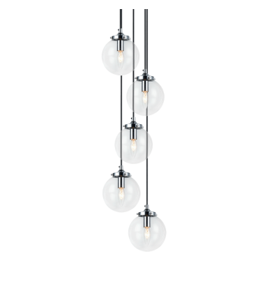  40 Watt Candelabra E12  Chrome Metal Pendant (C63005CHCL) - Matteo
