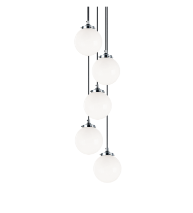  40 Watt Candelabra E12  Chrome Metal Pendant (C63005CHOP) - Matteo