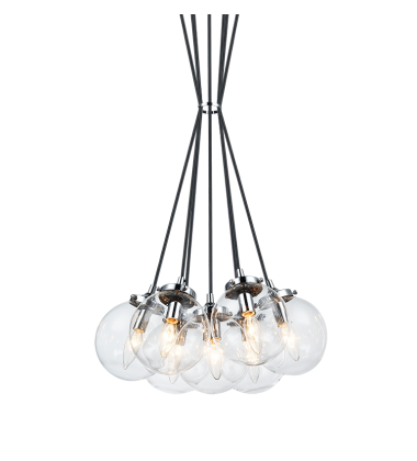  40 Watt Candelabra E12  Chrome Metal Pendant (C63007CHCL) - Matteo