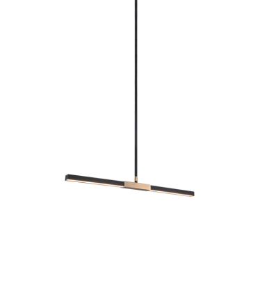  14 Watt LED Matte Black & Aged Gold Brass Metal Pendant (C64728MBAG) - Matteo