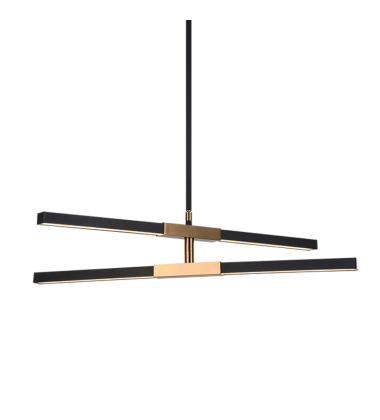  14 Watt LED Matte Black & Aged Gold Brass Metal Pendant (C64738MBAG) - Matteo