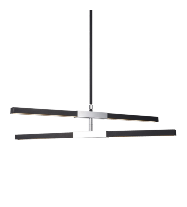 14 Watt LED Matte Black & Chrome Metal Pendant (C64738MBCH) - Matteo
