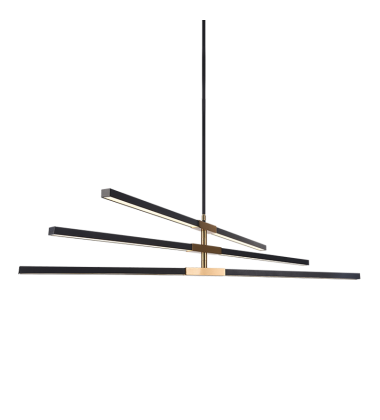  28 Watt LED Matte Black & Aged Gold Brass Metal Pendant (C64769MBAG) - Matteo