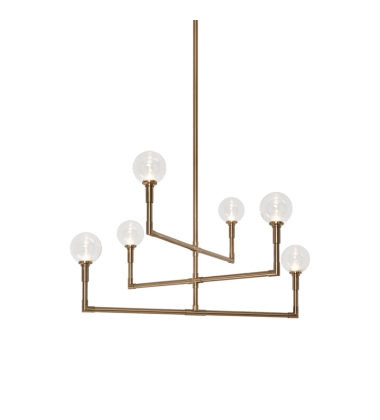  ?6 x 40W Candelabra Base-E12 120V? Aged Gold Brass Metal Chandelier (C64806AGCL) - Matteo
