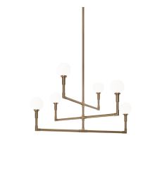  ?6 x 40W Candelabra Base-E12 120V? Aged Gold Brass Metal Chandelier (C64806AGOP) - Matteo