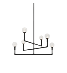  ?6 x 40W Candelabra Base-E12 120V? Black Metal Chandelier (C64806BKCL) - Matteo