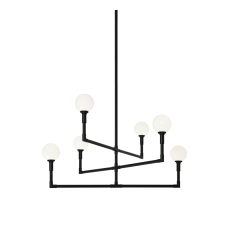  ?6 x 40W Candelabra Base-E12 120V? Black Metal Chandelier (C64806BKOP) - Matteo