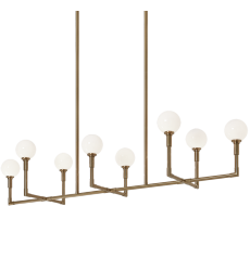  8 x 40W Candelabra Base-E12 120V Aged Gold Brass Metal Chandelier (C64808AGOP) - Matteo