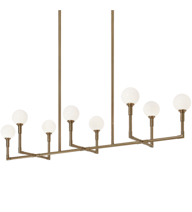  8 x 40W Candelabra Base-E12 120V Aged Gold Brass Metal Chandelier (C64808AGOP) - Matteo