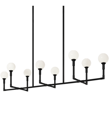  8 x 40W Candelabra Base-E12 120V Black Metal Chandelier (C64808BKOP) - Matteo
