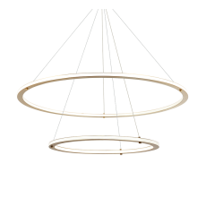  1 x 30W + 1 x 50W LED Brushed Gold Metal Pendants (C66164BG) - Matteo