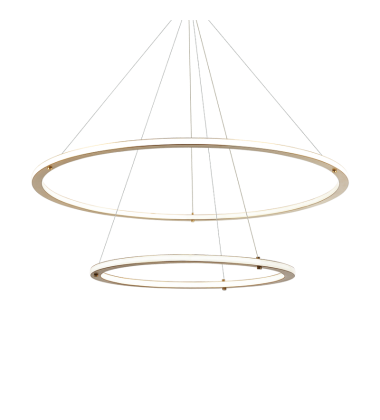  1 x 30W + 1 x 50W LED Brushed Gold Metal Pendants (C66164BG) - Matteo
