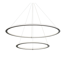 1 x 30W + 1 x 50W LED Black Metal Pendants (C66164BK) - Matteo