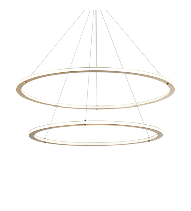  1 x 40W + 1 x 50W LED Brushed Gold Metal Pendants (C66172BG) - Matteo