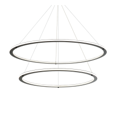  1 x 40W + 1 x 50W LED Black Metal Pendants (C66172BK) - Matteo