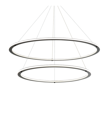  1 x 40W + 1 x 50W LED Black Metal Pendants (C66172BK) - Matteo