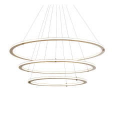  1 x 30W + 1 x 40W + 1 x 50W LED Brushed Gold Metal Pendants (C66196BG) - Matteo