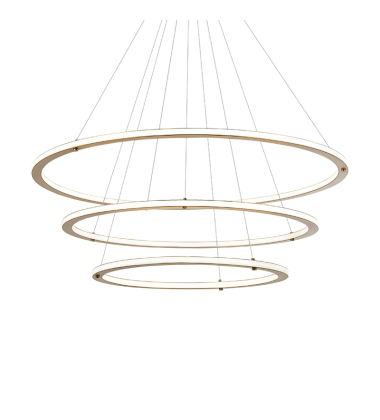 1 x 30W + 1 x 40W + 1 x 50W LED Brushed Gold Metal Pendants (C66196BG) - Matteo