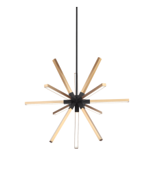  12 Watt LED Matte Black + Aged Gold Brass Metal Pendants (C66812MBAG) - Matteo