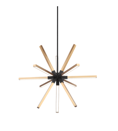 12 Watt LED Matte Black + Aged Gold Brass Metal Pendants (C66812MBAG) - Matteo 12 Watt LED Matte Black + Aged Gold Brass Metal Pendants (C66812MBAG) - Matteo