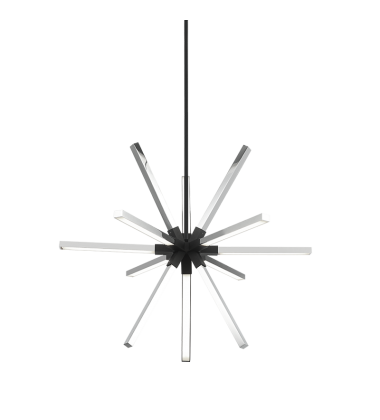 12 Watt LED Matte Black + Chrome Metal Pendants (C66812MBCH) - Matteo 12 Watt LED Matte Black + Chrome Metal Pendants (C66812MBCH) - Matteo