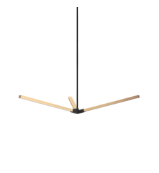  12 Watt LED  Matte Black +Aged Gold Brass Metal Pendants (C66813MBAG) - Matteo