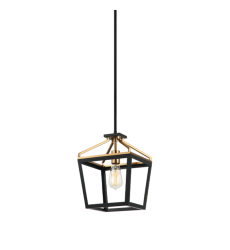 1 x 60W Medium Base-E26 120V Black + Aged Gold Brass Metal Chandelier (C67001BKAG) - Matteo 1 x 60W Medium Base-E26 120V Black + Aged Gold Brass Metal Chandelier (C67001BKAG) - Matteo