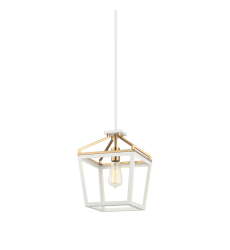 1 x 60W Medium Base-E26 120V White + Aged Gold Brass Metal Chandelier (C67001WHAG) - Matteo 1 x 60W Medium Base-E26 120V White + Aged Gold Brass Metal Chandelier (C67001WHAG) - Matteo