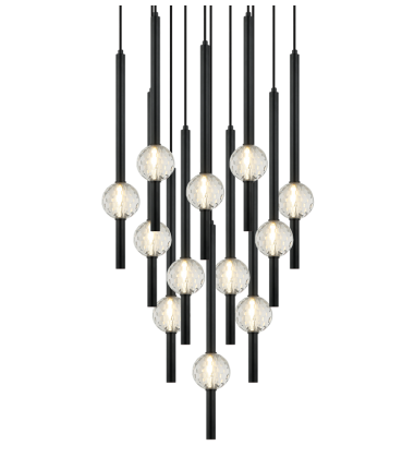  2W LED Matte Black Metal Pendants (C68912MB) - Matteo