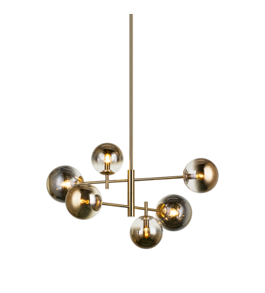  40 Watt Candelabra E12  Aged Gold Brass Metal Chandelier (C70706AGAG) - Matteo