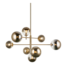  40 Watt Candelabra E12  Aged Gold Brass Metal Chandelier (C70708AGAG) - Matteo