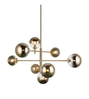 40 Watt Candelabra E12  Aged Gold Brass Metal Chandelier (C70708AGAG) - Matteo