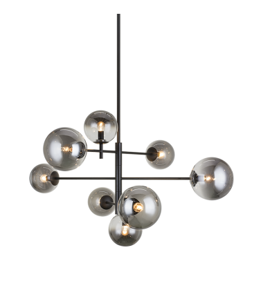  40 Watt Candelabra E12  Black Metal Chandelier (C70708BKSM) - Matteo