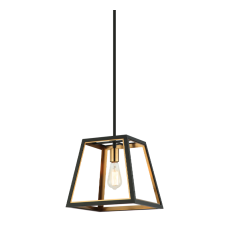  60W Medium Base Matte Black + Aged Gold Brass Metal Pendants (C72101MBAG) - Matteo