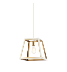  60W Medium Base White + Aged Gold Brass Metal Pendants (C72101WHAG) - Matteo